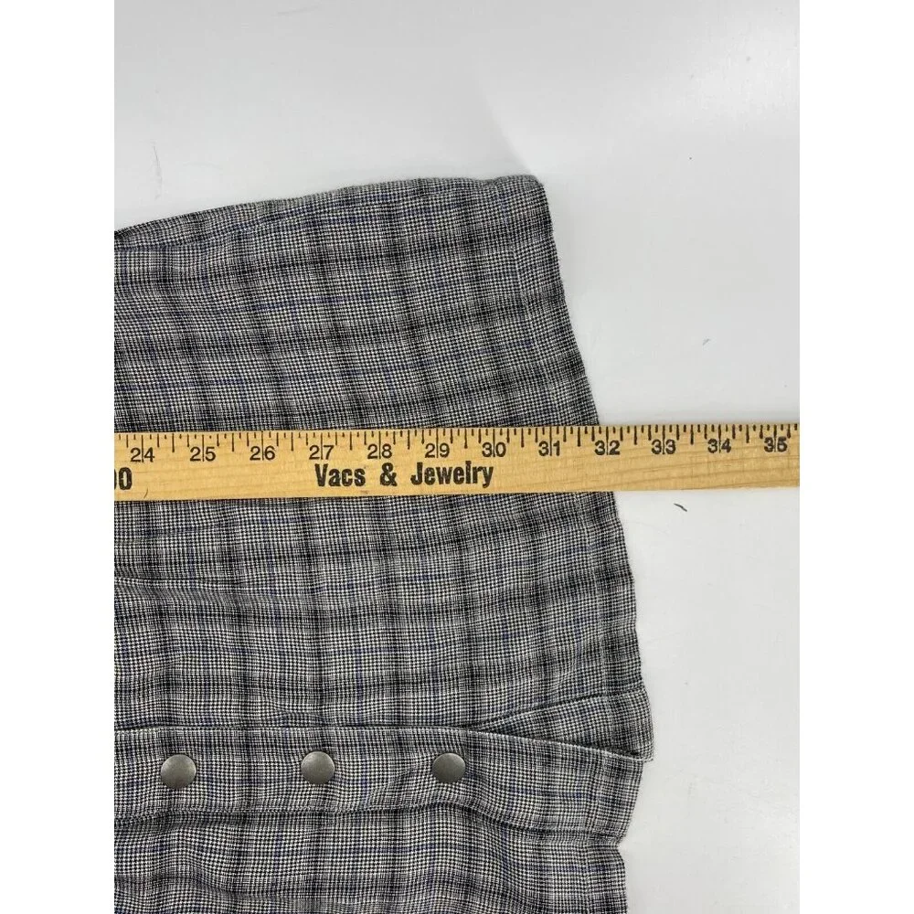 American Eagle Women's Gray Plaid Sleeveless Snap Front Dress Size Small - Picture 14 of 15